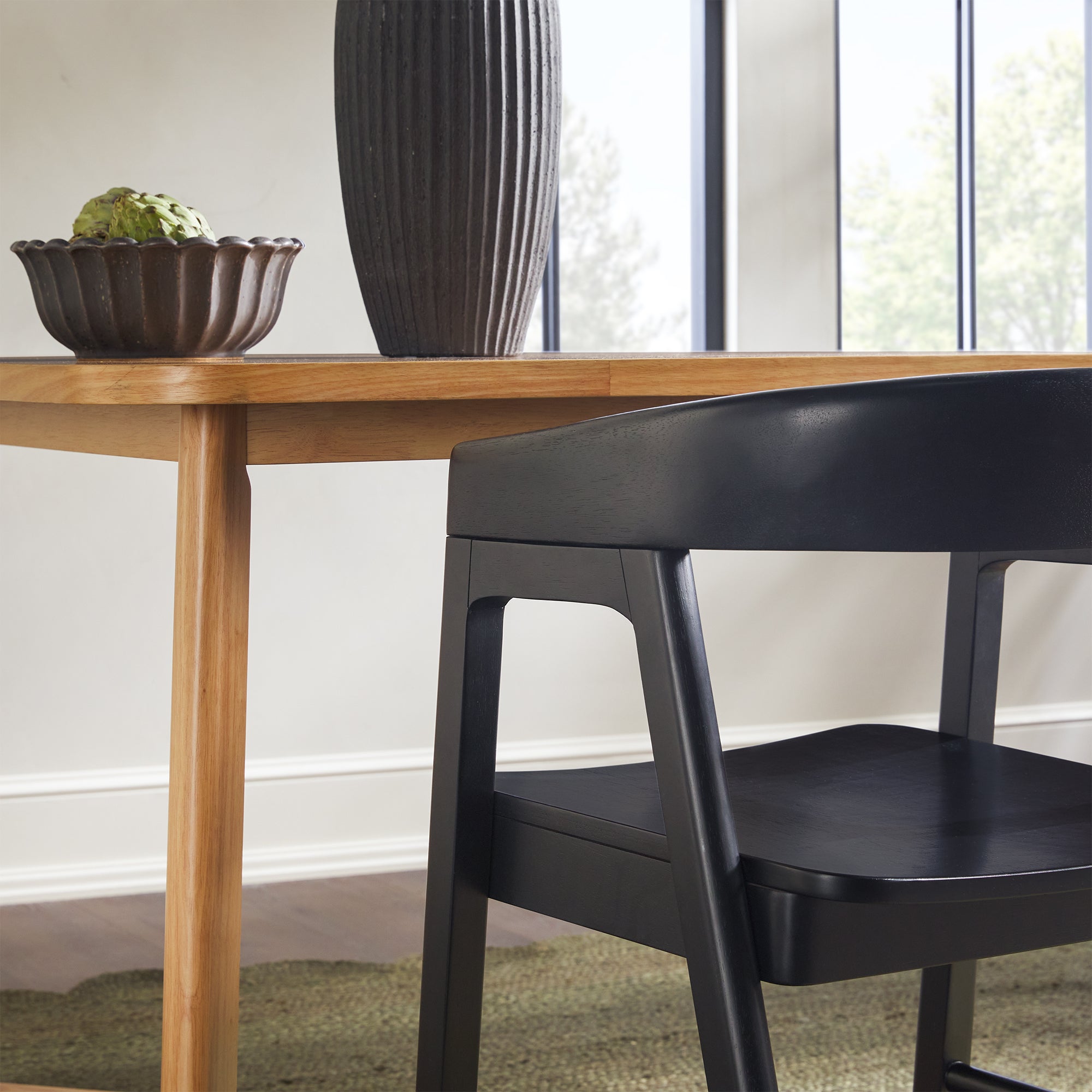 Ezra Modern Solid Wood Rounded Back Dining Chair (Set of 2) – Walker Edison