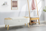 Walker Edison | Teddy Oval Ottoman Storage Bench Thumbnail