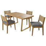 Walker Edison | Outdoor Acacia Wood Dining Table and Chair Set Thumbnail