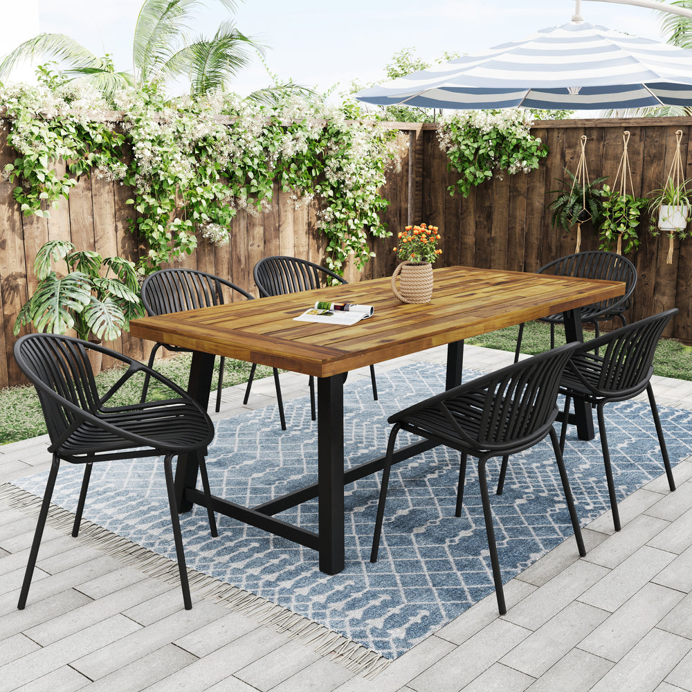 Walker Edison Modern Pieces Outdoor Patio Dining Set