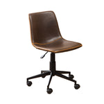 Walker Edison | Cesena Faux Leather 360 Swivel Air Lift Office Chair, Antique Brown Thumbnail