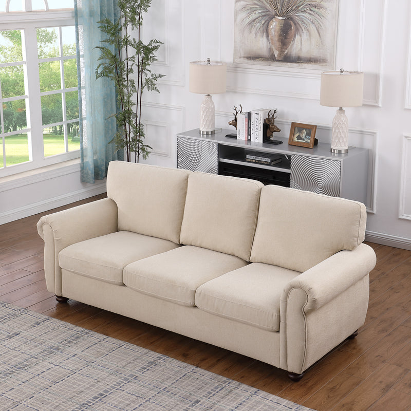 Walker Edison | Chenille Country Rustic 3 Seater Sofa