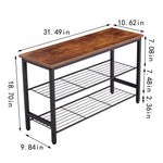 Walker Edison | Modern Entryway Metal Shoe Rack Organization Bench Thumbnail