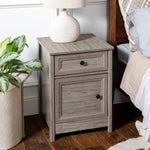 Groove Side 1 Drawer, 1 Door Nightstands 2 Piece Set Living Room Walker Edison Slate Grey 1-pack  Thumbnail