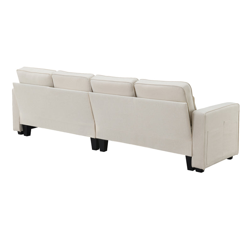 Walker Edison | Linen Fabric 104" 4-Seater Sofa with Storage