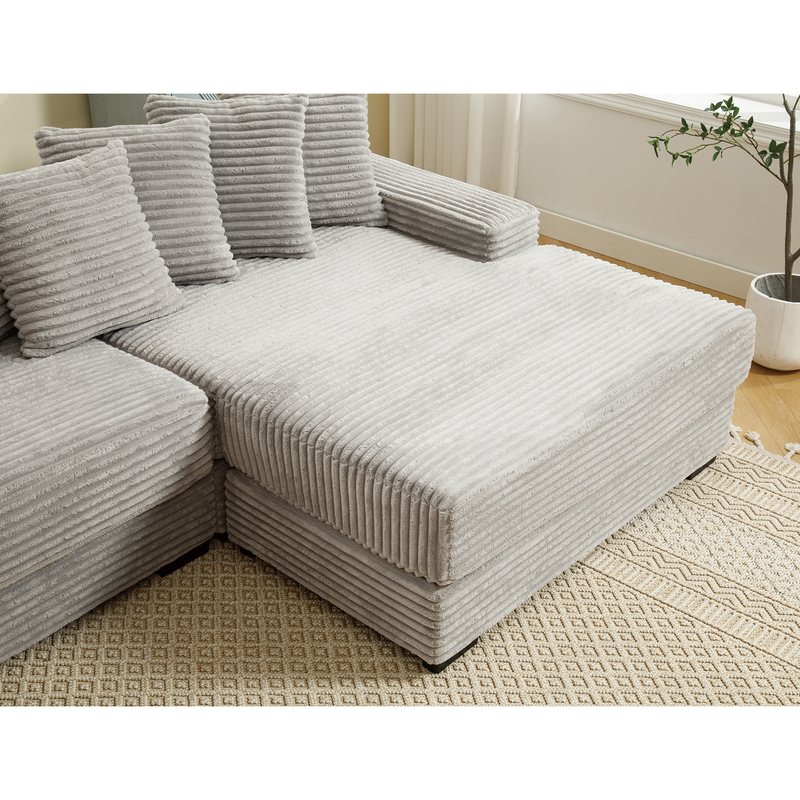 Walker Edison | Corduroy Right L-Shaped Sectional Cloud Couch