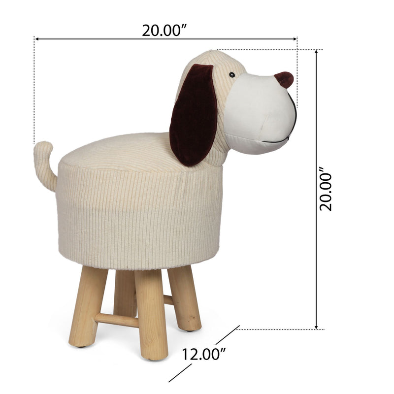 Walker Edison | Adorable Plush Dog Ottoman