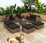 Walker Edison | 10 Pieces Modular Outdoor Patio Sectional Conversation Sofa Set Thumbnail