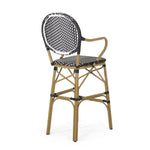 Walker Edison | Outdoor Wicker French Barstools, Set of 2 Thumbnail