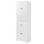 Walker Edison | White Tall Bathroom Storage Cabinet Thumbnail