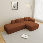 Walker Edison | L-Shape Sectional Sherpa Modular Couch with Chaise Lounge Thumbnail