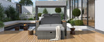 Walker Edison | Outdoor Patio 2-Piece Rattan Chairs and Bench Roof Set Thumbnail