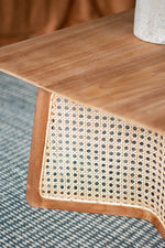 Walker Edison | Rattan Teak Coffee Table Thumbnail