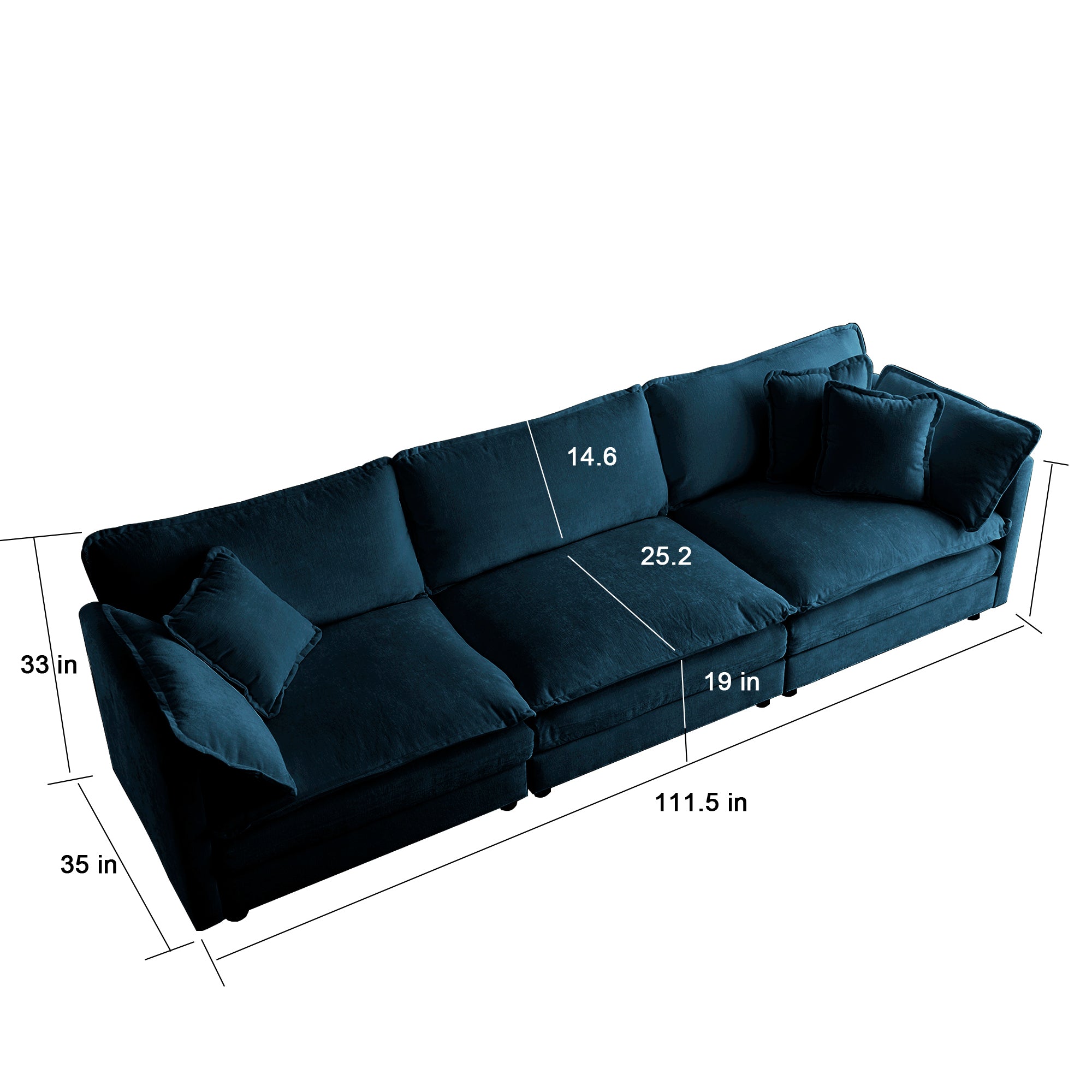 Walker Edison Cloud Loveseat Sofa - Thumbnail 5