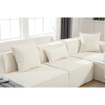 Walker Edison | Minimalist Terry Modular Couch with Right L-shaped Sectional Thumbnail