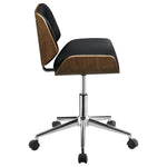 Walker Edison | Faux Leather with Wood Swivel Office Chair Thumbnail