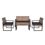 Walker Edison | Outdoor Wicker 4-Piece Patio Furniture Set Thumbnail