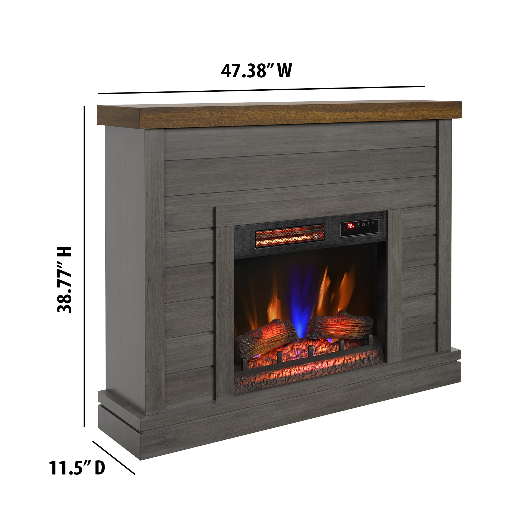 duraflame® Farmhouse Shiplap Electric Fireplace Wall Mantel