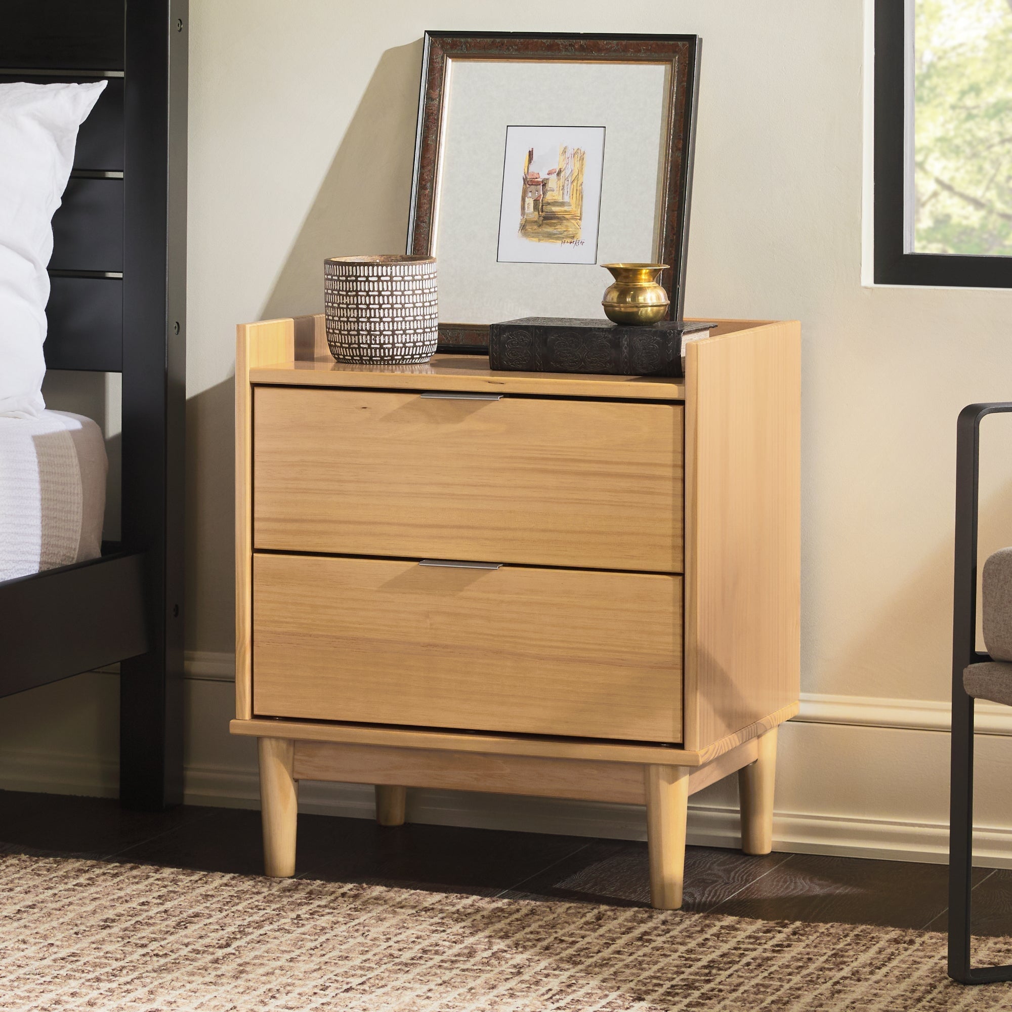 Lee Mid-Century Modern Wood Nightstand – Walker Edison
