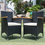 Walker Edison | 7 piece Outdoor Patio Wicker Dining Set Patio Thumbnail