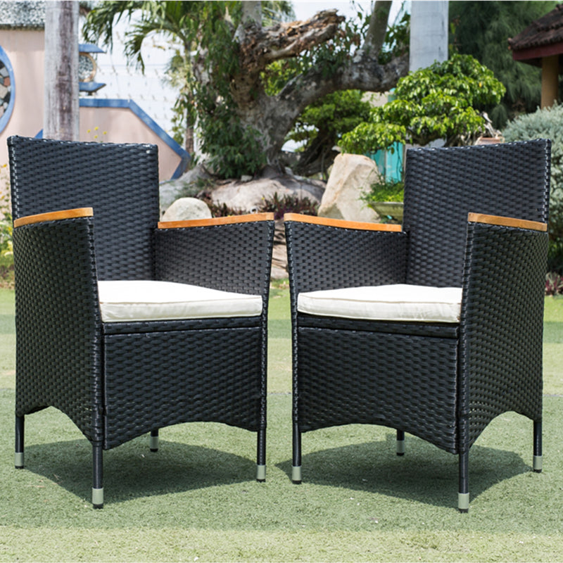 Walker Edison | 7 piece Outdoor Patio Wicker Dining Set Patio