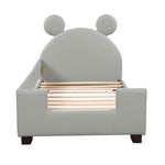 Walker Edison | Twin Size Faux Leather Daybed with Cartoon Ears Shaped Headboard Thumbnail