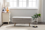 Walker Edison | Grey Velvet Storage Bench Thumbnail