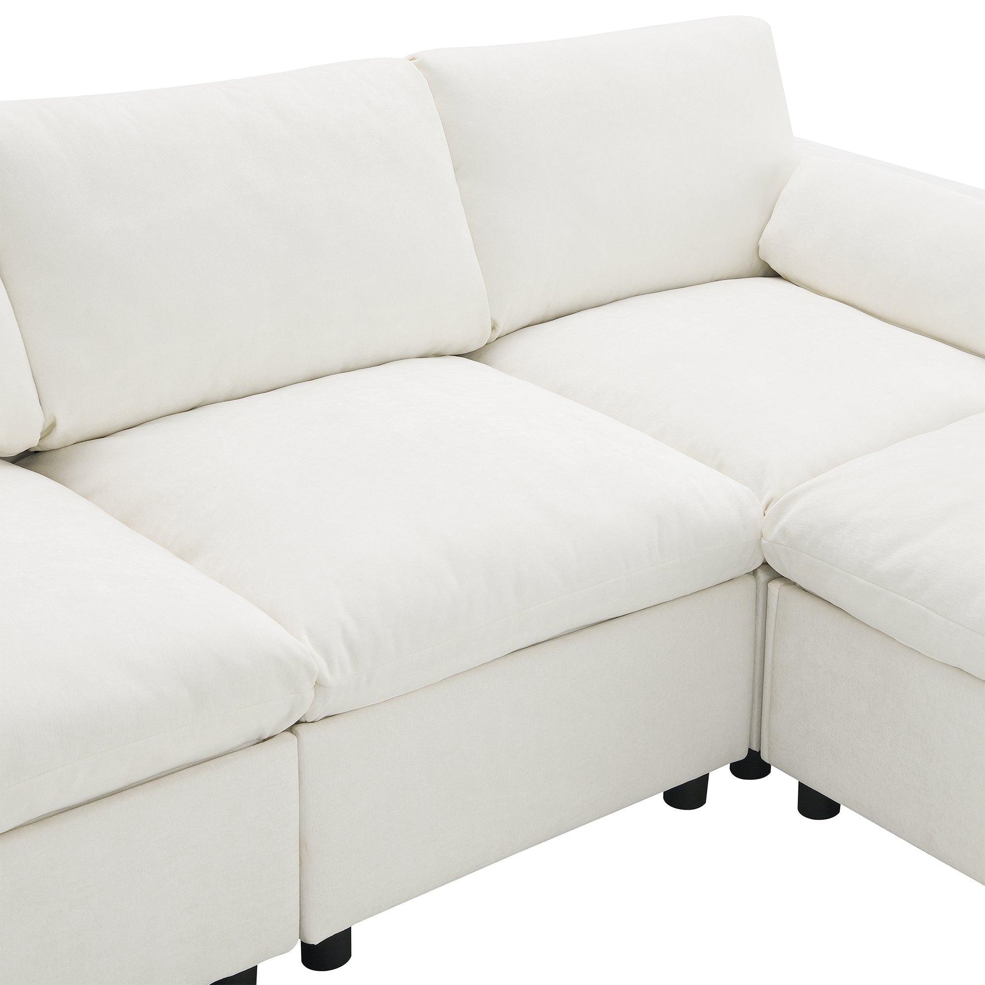 Walker Edison Modular Cloud Sectional Sofa - Thumbnail 2