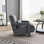 Walker Edison | Contemporary Modern Linen Upholstered Accent Chair with Pillow Thumbnail