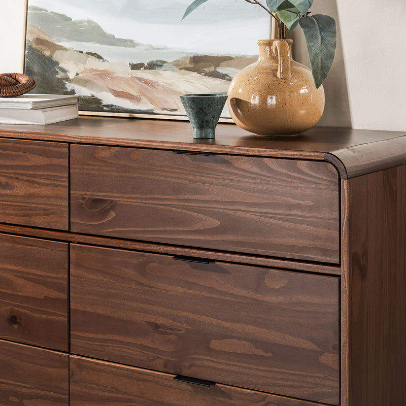 Elias 6-Drawer Contemporary Dresser with Curved Top