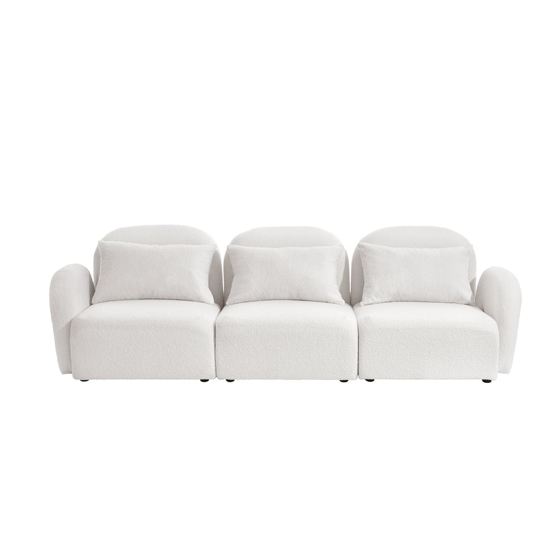 Walker Edison | Modern Teddy Cloud Three Seater Couch