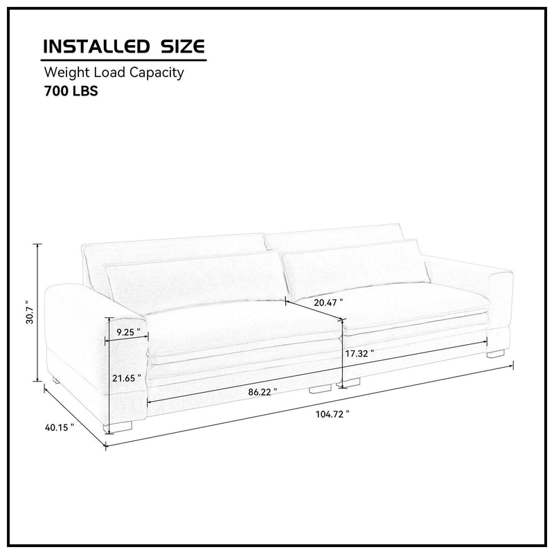 Walker Edison | Black 104" Modern Sofa