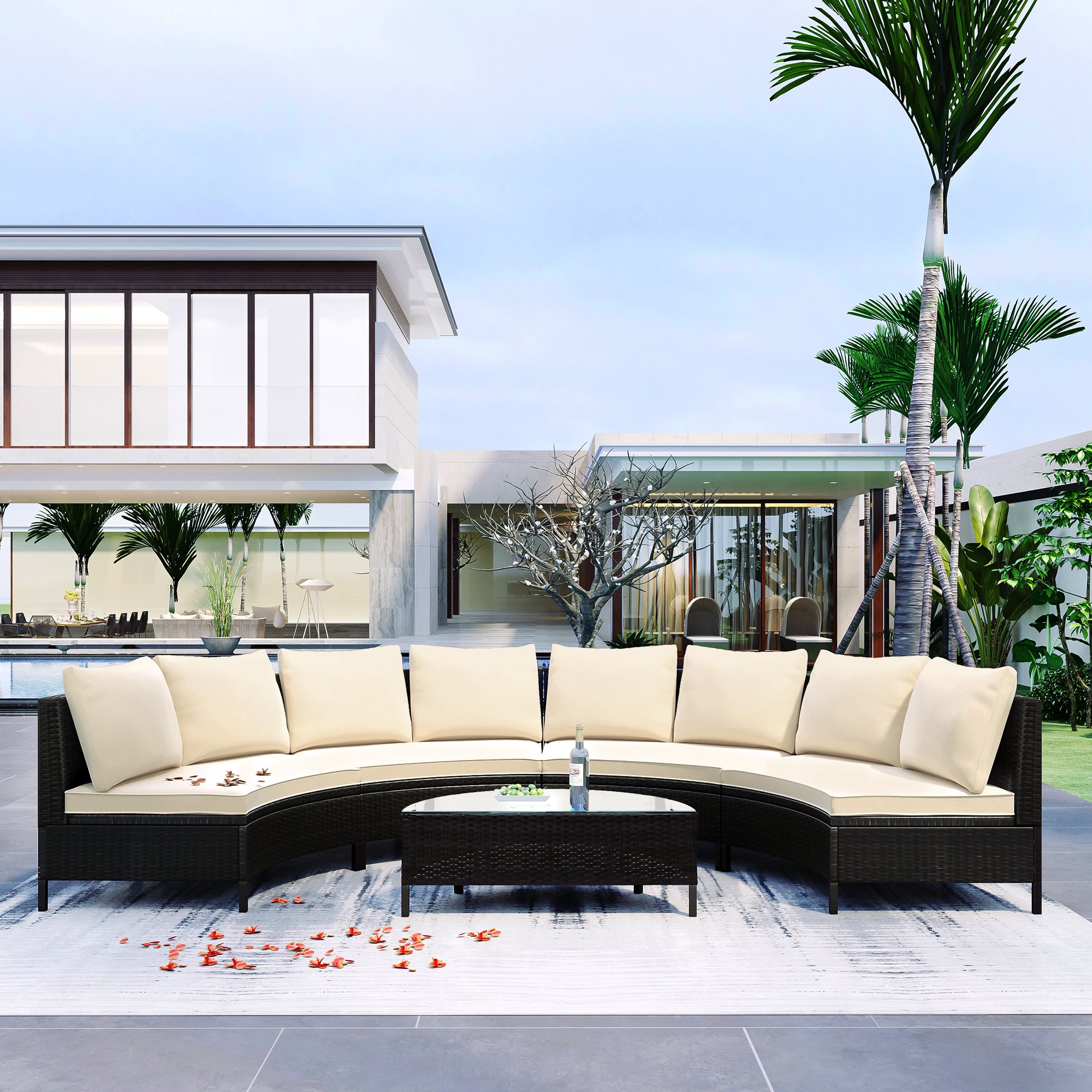 Walker Edison Wicker Sofa Set - Thumbnail 5