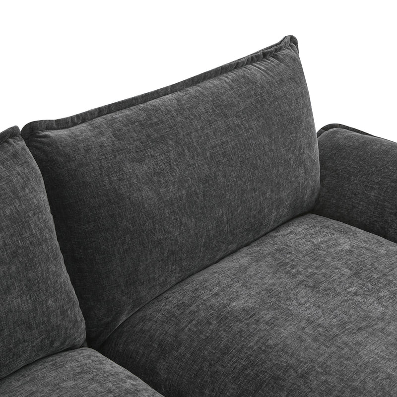 Walker Edison | Chenille Pillow Top Cloud L-shape Sectional Sofa with Chaise Lounge