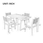 Walker Edison | Outdoor Acacia Wood Dining Table and Chair Set Thumbnail