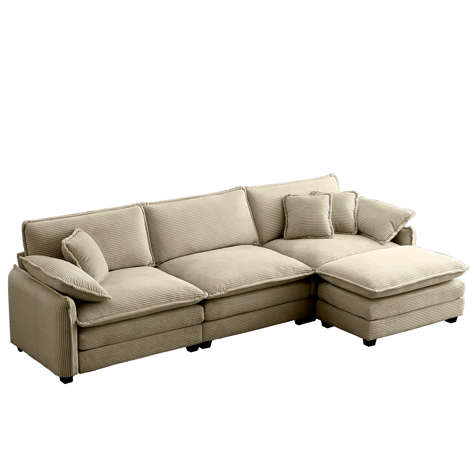 Walker Edison Corduroy Cloud Couch - Thumbnail 2