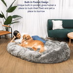 Paw - PupCloud™ Human-Size Faux Fur Memory Foam Dog Bed - Charcoal Grey Paw.com  Thumbnail