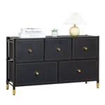 Walker Edison | Faux Leather Drawer Entryway Cabinet Thumbnail