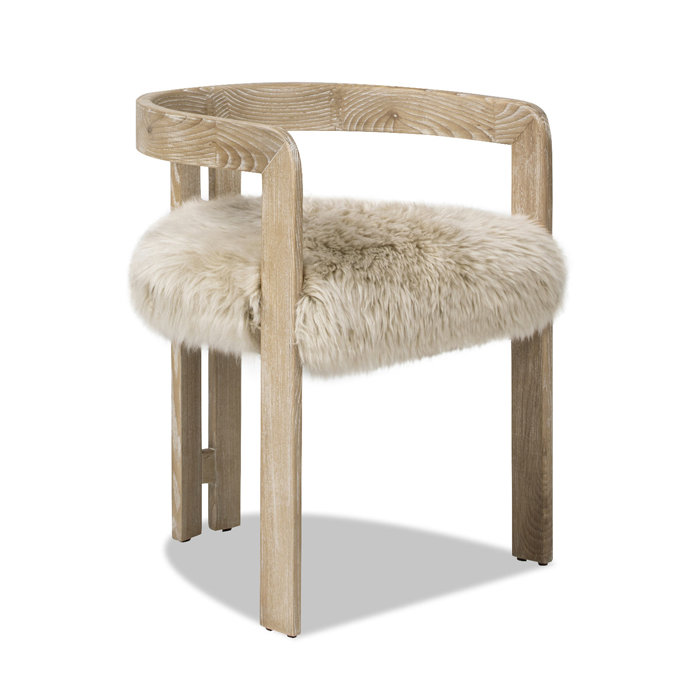 Millwick Low Back Genuine Fur Dining Chair