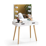 Walker Edison | Vanity Makeup Table Desk with LED Light Mirror Thumbnail