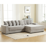 Walker Edison | Corduroy Right L-Shaped Sectional Cloud Couch Thumbnail