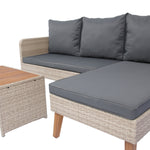 Walker Edison | Wicker Weather Proof 3 Piece Patio Sectional Chat Set Thumbnail