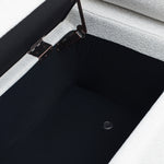 Walker Edison | Minimalist Upholstered Linen Storage Bench Thumbnail