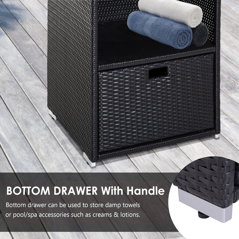 Walker Edison | Outdoor Waterproof Valet Pool Towel Storage Rack