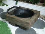 Walker Edison | Fire Pit with Wood Grain Design Thumbnail