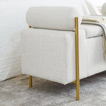 Walker Edison | Minimalist Upholstered Linen Storage Bench Thumbnail