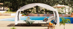 Walker Edison | Outdoor Patio Daybed with Curtain Thumbnail