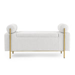 Walker Edison | Minimalist Upholstered Linen Storage Bench Thumbnail