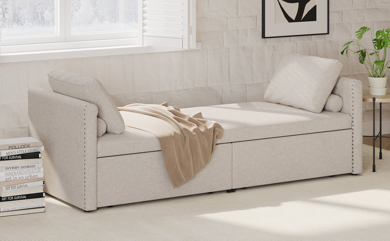 Walker Edison | Modern Chaise Lounger Storage Bench