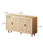 Walker Edison | Modern 4-Door Rattan Storage Sideboard TV Stand Thumbnail